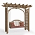 Wooden Garden Swing in Two Colors 3D model small image 1