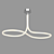 Mantra LINE Chandelier 6602 OM - White Acrylic/Steel, 1170x460x640mm 3D model small image 1
