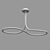 Mantra LINE Chandelier 6602 OM - White Acrylic/Steel, 1170x460x640mm 3D model small image 2