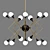 Stilnovo Style Chandelier: Murano Glass & Brass 3D model small image 1