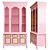 Title: Rose Pink 3-Door Cabinet 3D model small image 1