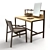 Sleek Alivar Scribe Desk & Ester Chair Set 3D model small image 1