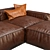 Premium Leather Sofa 01 3D model small image 3