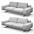 Calia Italia Planet 3-Seater Sofa 3D model small image 3