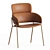 Strike LO Debi: Modern Leather and Metal Dining Chair 3D model small image 2