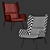 Modern Charcoal Elk Chair by Gus x Pendleton 3D model small image 3