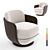 Elegant Miles Lounge Armchair 3D model small image 1