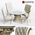 Elegant Glass Top Dining Set 3D model small image 1