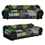 Vitra Vlinder Sofa: Dark Greens Elegance 3D model small image 1