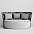 Modern Oval Woven Back Sofa 3D model small image 3
