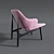 Sleek Larsen Lounge Chair 3D model small image 2