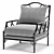 Elegant Monochrome Armchair: Eichholtz Morgan Dixon 3D model small image 1