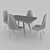 Modern Dining Table Set: Elegant and Functional 3D model small image 3