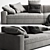 Sleek and Stylish Poliform Dune Sofa 3D model small image 2