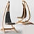 Wave Wooden Hanging Chaise: Luxury Perfection 3D model small image 2