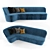 Luxurious Velvet Sofa 3D model small image 1