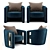 Luxurious Rachele Velvet Armchair 3D model small image 1