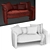 Luxury Velvet Armchair with Armrests 3D model small image 3