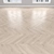 Elegant Cream Oak Parquet: Herringbone, Linear, Chevron 3D model small image 3