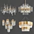 Elegant Crystal Chandelier Set 3D model small image 1