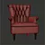 Elegant Edinburgh Wingback Chair 3D model small image 3