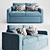 Cozy Indi Sofa with Cushions 3D model small image 2