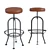 Industrial Style Adjustable Bar Stool 3D model small image 1