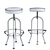 Industrial Style Adjustable Bar Stool 3D model small image 2