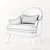 Elegant Therese Arm Chair: Coco Wolf 3D model small image 3