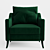 Elegant Green Armchair: Enhance Your Interior 3D model small image 1