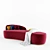 Luxury Velvet Sofa with Pillows | 5 Vibrant Colors 3D model small image 2