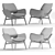 Elegant Martha Armchair: Timeless Beauty 3D model small image 2