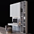 Modern Workplace Desk: W2100 x H2800 x D600mm 3D model small image 2