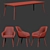 Rochelle 3-Piece Dining Set 3D model small image 3