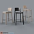 Elegant Grace Barstool by Swedese 3D model small image 1