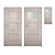 Elegant Gray Oak Interior Doors 3D model small image 1