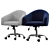 Luxurious Velvet Swivel Desk Chair 3D model small image 1