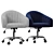 Luxurious Velvet Swivel Desk Chair 3D model small image 2