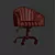 Luxurious Velvet Swivel Desk Chair 3D model small image 3