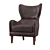 Elegant Bertita Wingback Chair 3D model small image 1