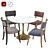 Modern Aero Round Dining Table Set with Classic Klismos Chair 3D model small image 1