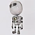 Metallic Baby Robot: Light-Eyed & Healing 3D model small image 3