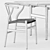 Stylish CH24 Chair and CH327 Table by Carl Hansen 3D model small image 3