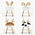 Animal Wooden Set - Handmade High-Quality Chairs & Table 3D model small image 3