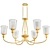 Elegant Waverly Brass Chandelier 3D model small image 1