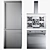 Sleek Kitchen Appliances Smeg 3D model small image 3