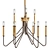 Elegant Eurofase Rado Black Chandelier 3D model small image 1