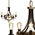 Elegant Safra Chandelier - Bronze & Brass 3D model small image 1