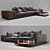 Luxury Velvet Sofa 3D model small image 1