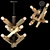 Olympia Black Satin Brass Chandelier 3D model small image 1